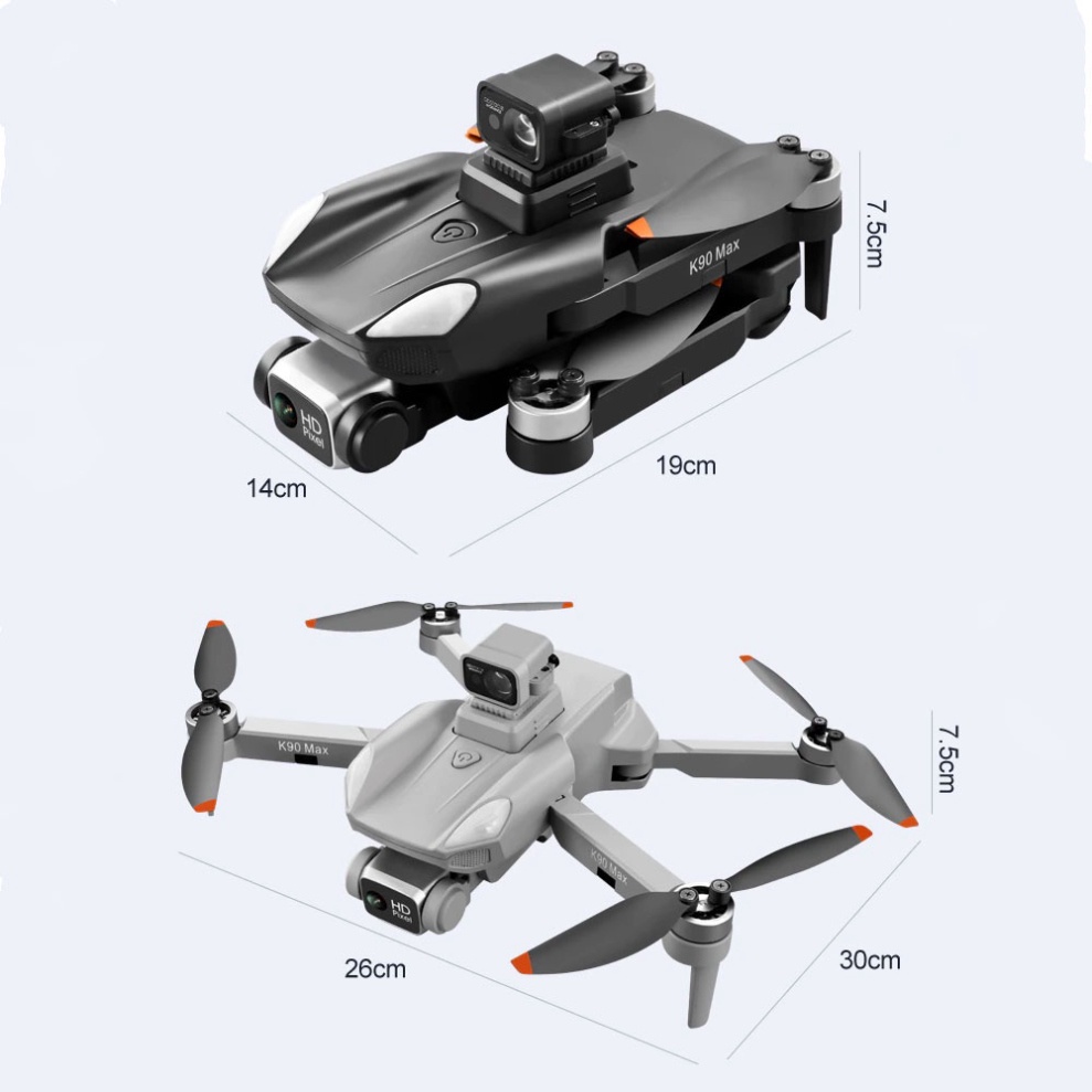 Tặng Túi Chống SốcFlycam Drone K90 Pro Max, Động Cơ Không Chổi Than Bay 30 Phút, Cảm Biến Tránh Vật Cản Chống Va Đập