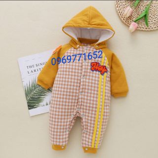 Áo liền quần bông ấm cho trẻ sơ sinh