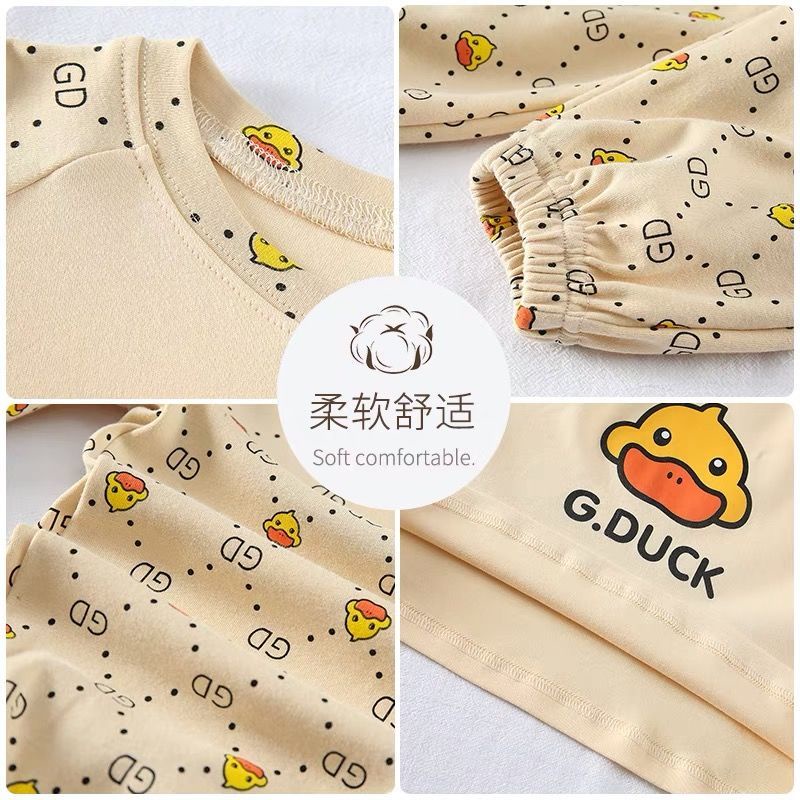 [Hàng Mới Về] Bộ Đồ Ngủ Cotton Dài Tay Thoải Mái Thoáng Khí Phong Cách Phương Tây Cho Bé