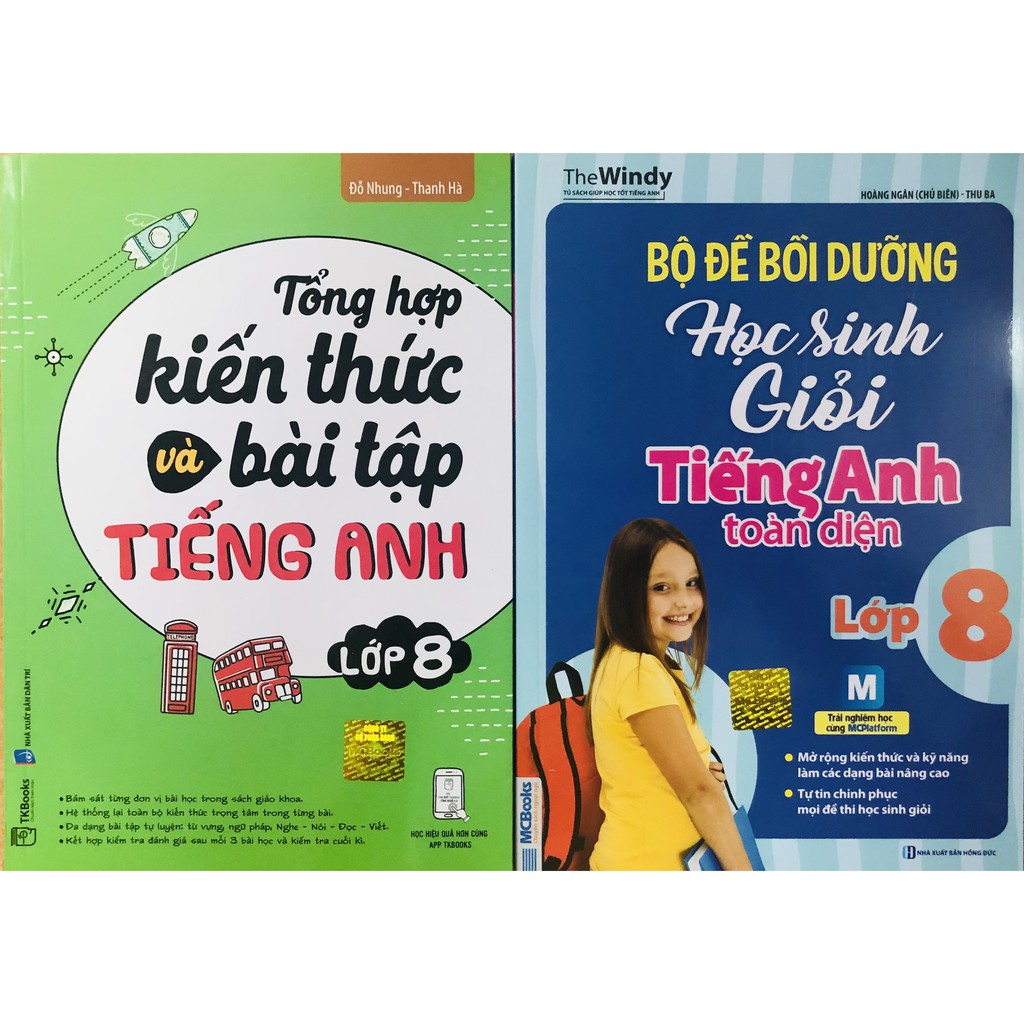 Sách - Combo Tổng Hợp Kiến Thức Và Bài Tập Tiếng Anh Lớp 8 + Bộ Đề Bồi Dưỡng Học Sinh Giỏi Tiếng Anh Toàn Diện Lớp 8