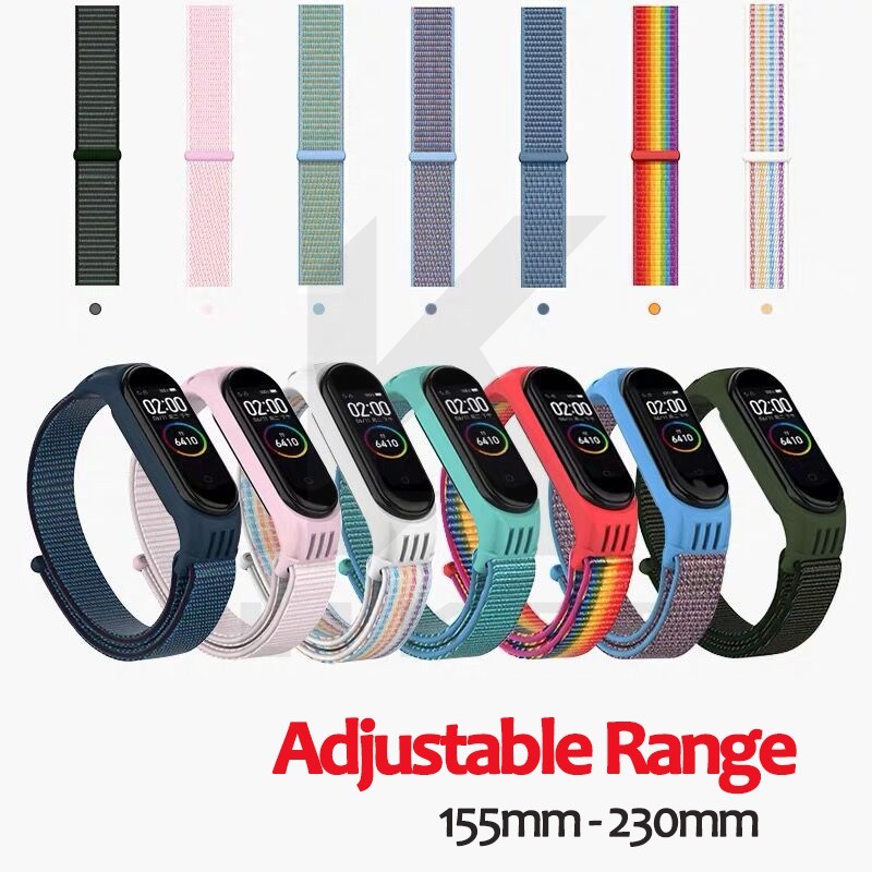 Dây Đeo Sợi Nylon Cho Đồng Hồ Thông Minh Xiaomi Mi Band 5 4 3 4 5 Mi Band 3 5