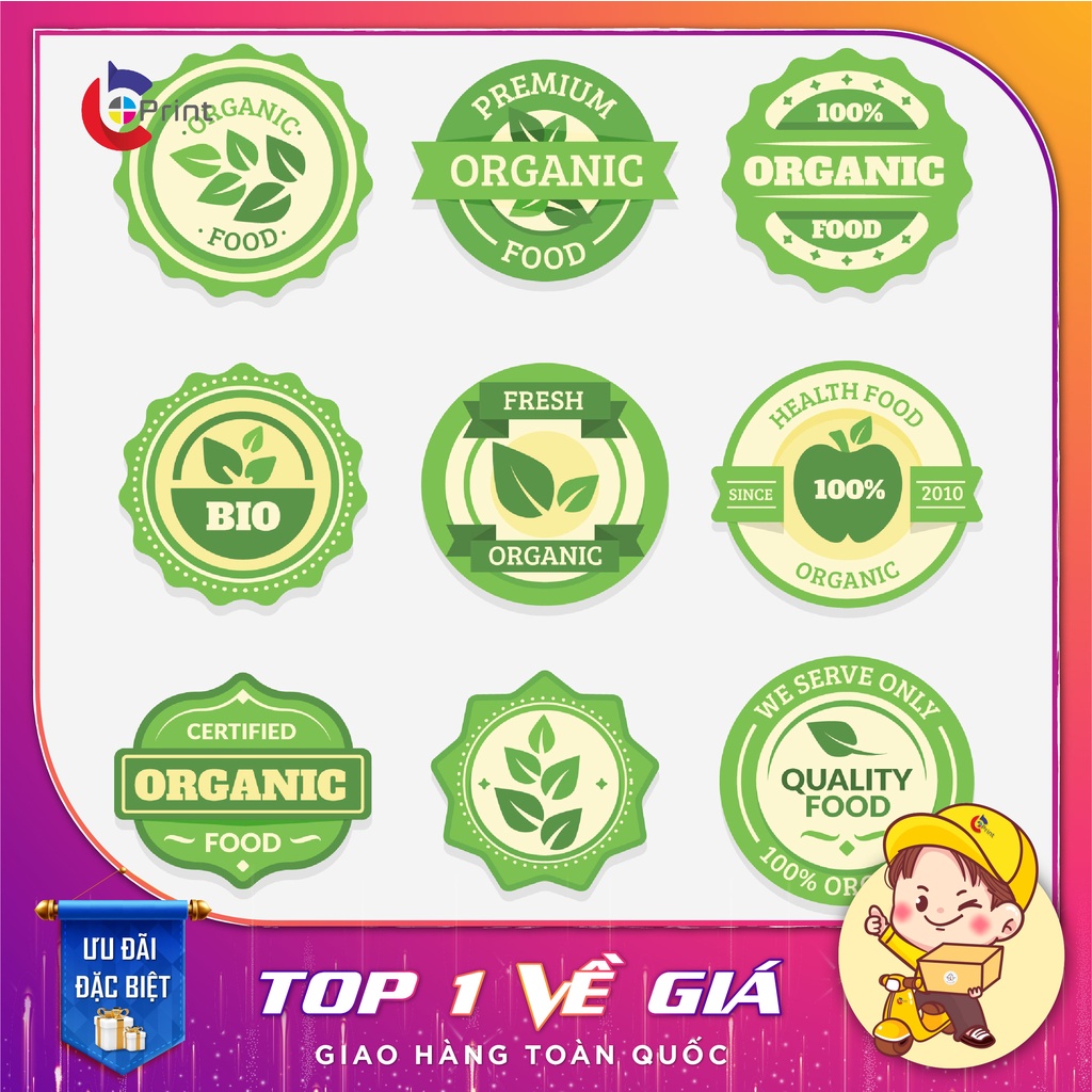 In Logo, Sticker Dán Sản Phẩm - Thiết Kế Theo Yêu Cầu - Chất Lượng Cao - Giá siêu rẻ