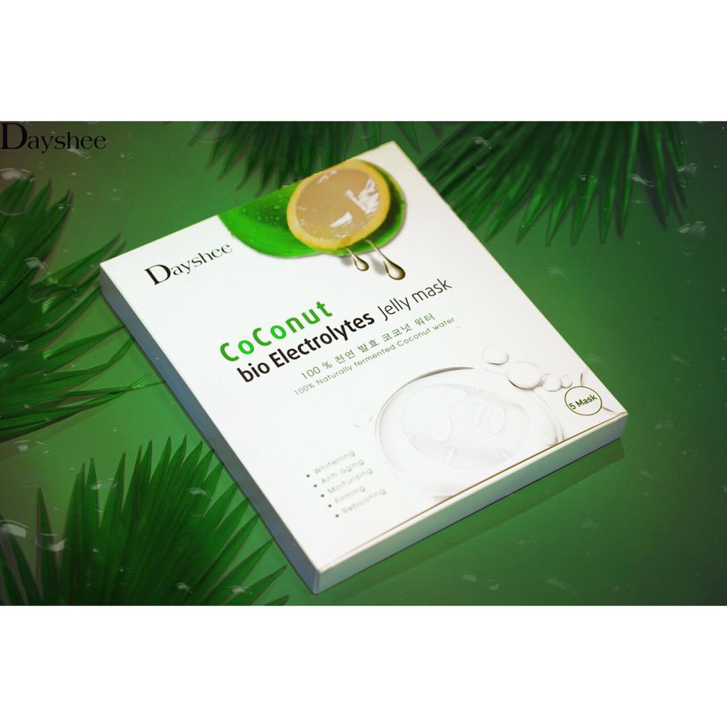 Mặt Nạ 🌴𝓕𝓡𝓔𝓔𝓢𝓗𝓘𝓟🌴 Hộp 5 Miếng Mặt Nạ Dừa Coconut Bio Electrolytes Jelly Mask | Dayshee Jelly Mask