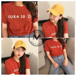 Áo tay lỡ in hình COKE