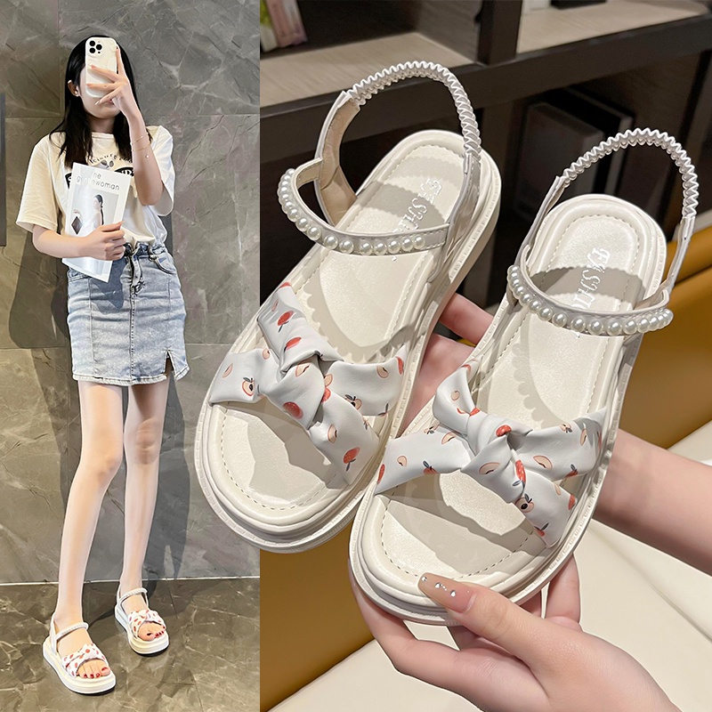 Giày Sandal Đế Dày Thời Trang Đi Biển Mùa Hè Mới Cho Nữ