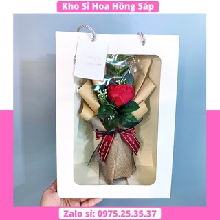 Hoa sáp set01 hoa hồng sáp cb bó 1b + túi siêu sang