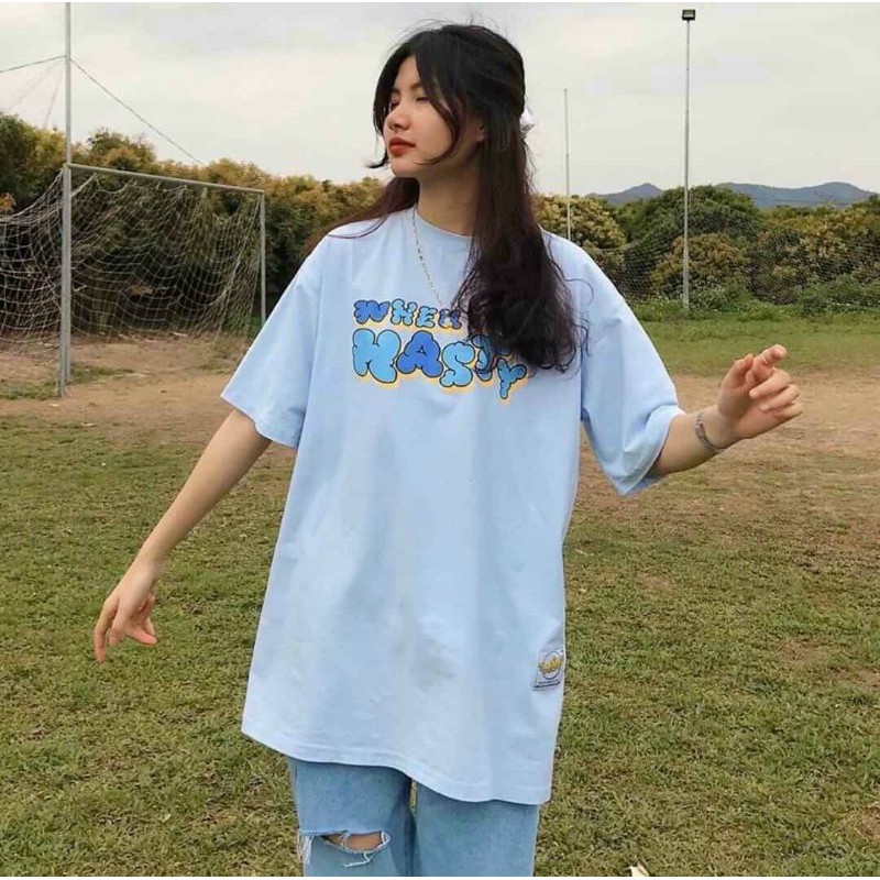 Áo phôm rộng 70kg in chữ siêu xinh cho mùa hè năng động