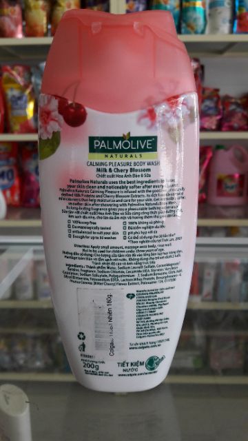 [ Hsd 4/2022] Sữa Tắm Palmolive Naturals Hoa Anh Đào Sảng Khoái Dịu Êm 200g