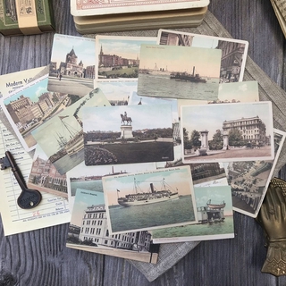 Sticker ảnh postcard cũ retro color