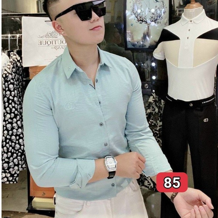 Áo sơ mi nam dài tay chất đũi không nhăn dáng ôm body nhiều mẫu PN ms85