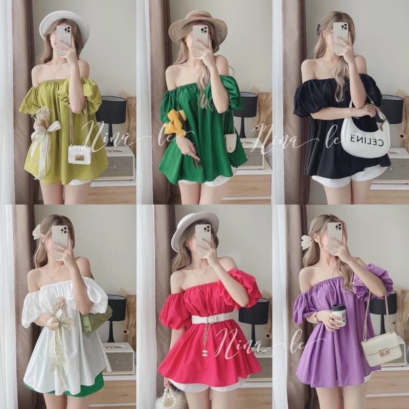 áo trễ vai 6 màu siêu xinh!