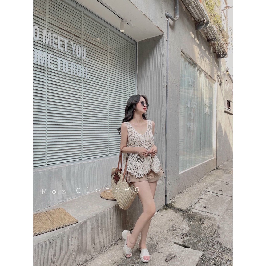 Áo Ren Lưới Sát Nách Cổ V Phong Cách Boho | Smide Clothing