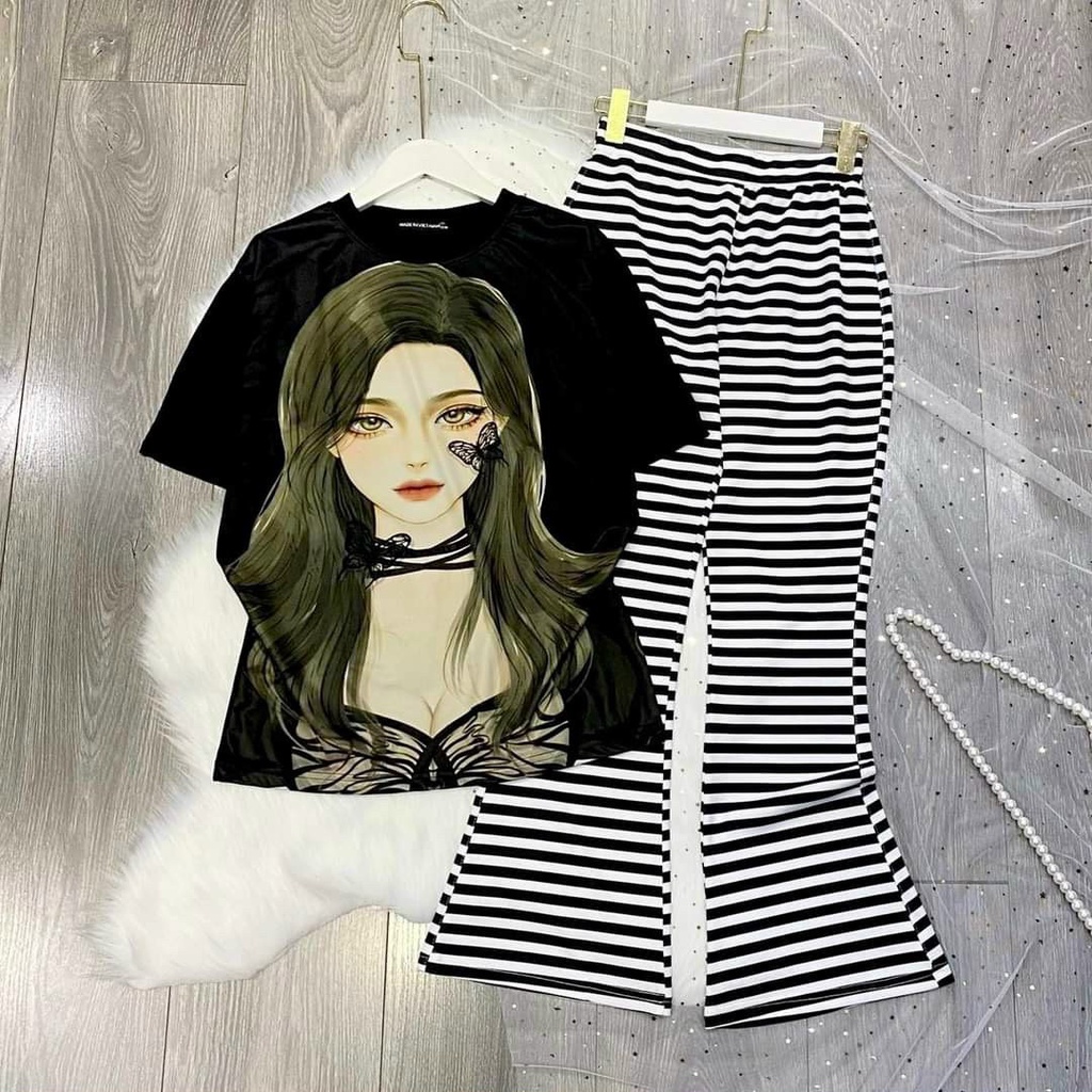 [Mẫu mới] Set đồ nữ quần dài Di.or sang chảnh đi chơi cá tính mùa hè chất thun mát alohashop91