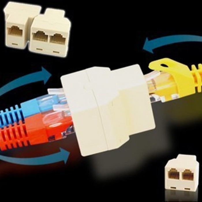 Đầu nối dây mạng RJ45 1 ra 2 (Trắng)