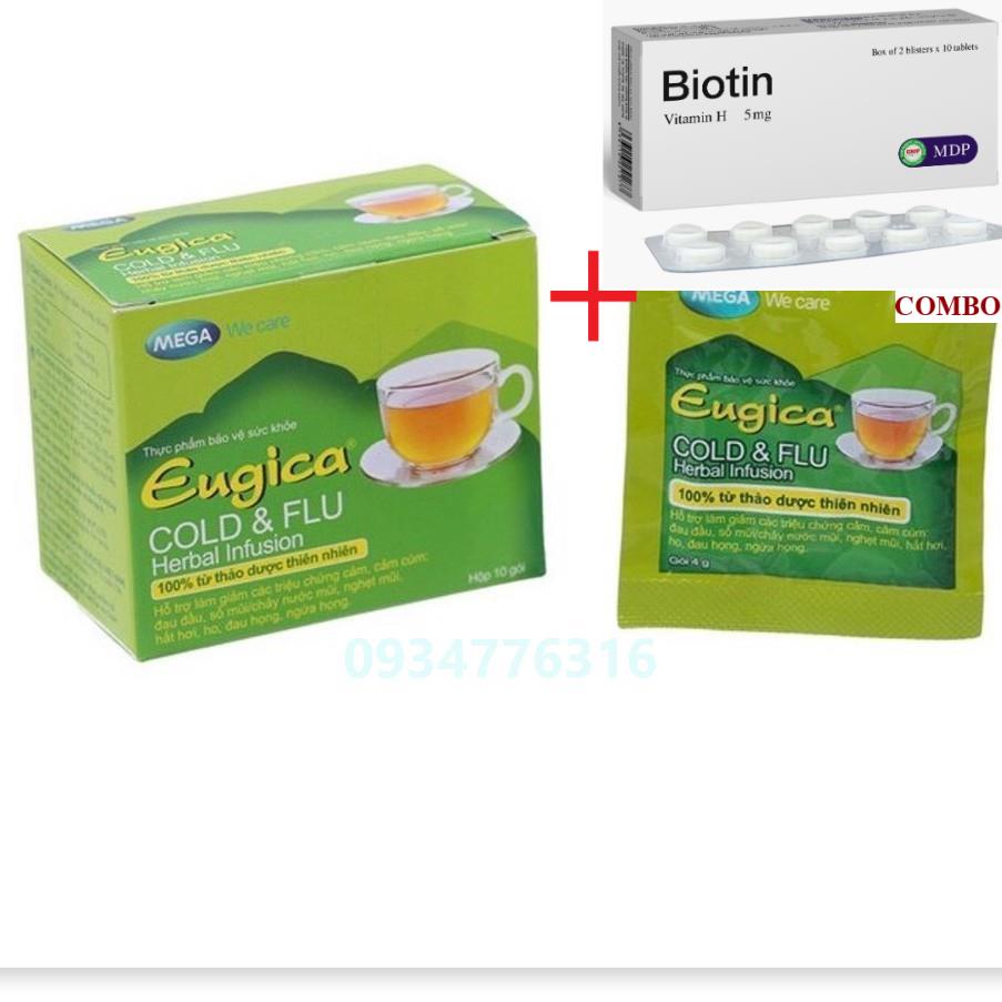 Combo Biotin 5mg+ ✅ Trà Eugica Cold &amp; Flu Herbal Infusion