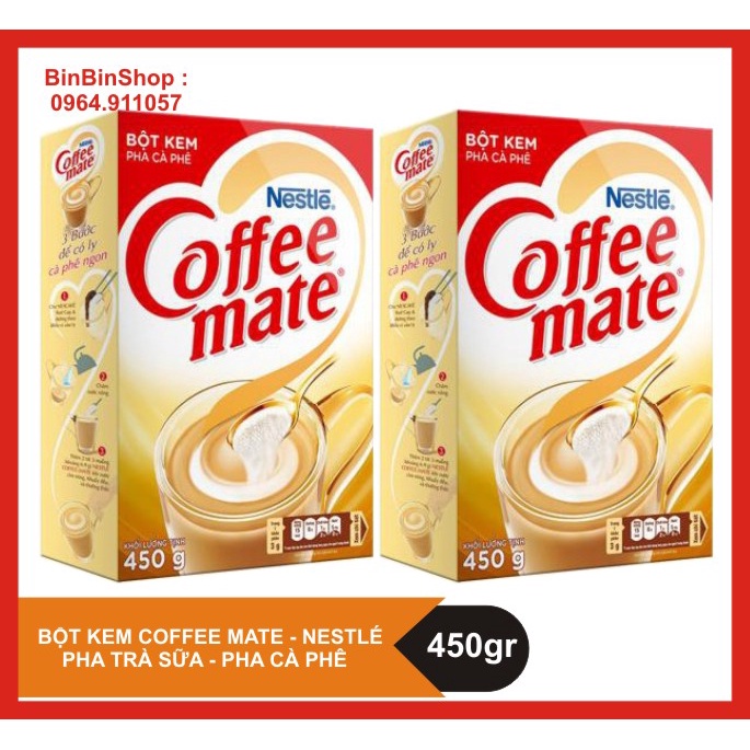 Combo 2 Hộp Bột kem coffee mate 450gram - Nestle. Pha trà sữa, cà phê