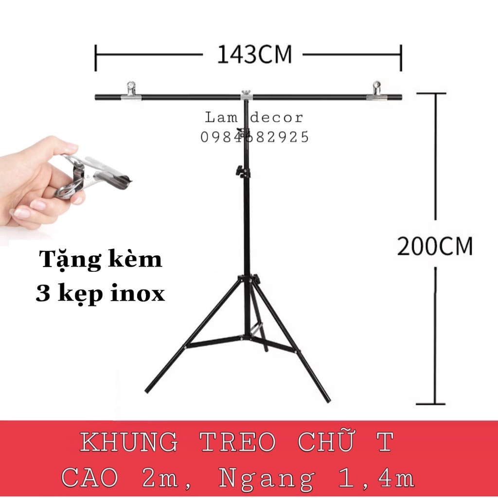 Khung treo phông nền chữ T - Có 2 size