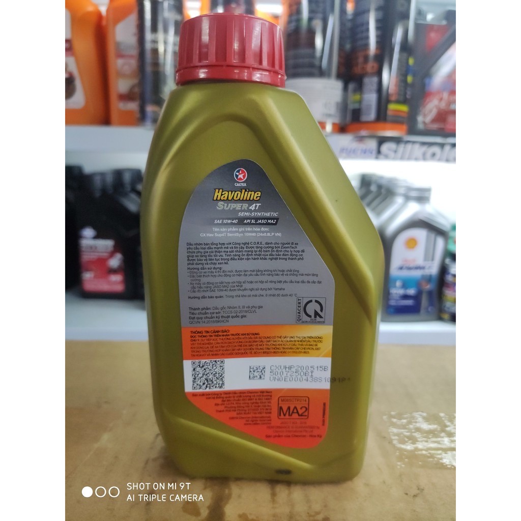 Nhớt 4T bán tổng hợp Caltex Semi Havoline 10w40