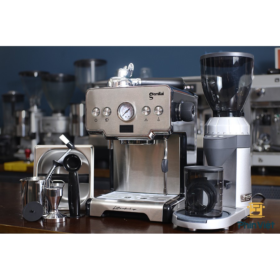 Máy pha cà phê Gemilai CRM-3605 Espresso mini chuyên nghiệp cho gia đình, văn phòng, quán cafe nhỏ