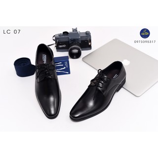 Giày công sở buộc dây da bò n1101bd- đen