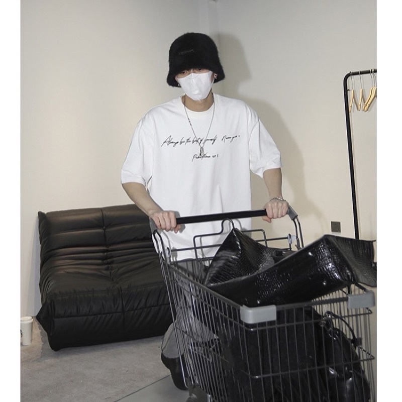 Áo thun tay lỡ nam nữ,in chữ Paki 2 màu