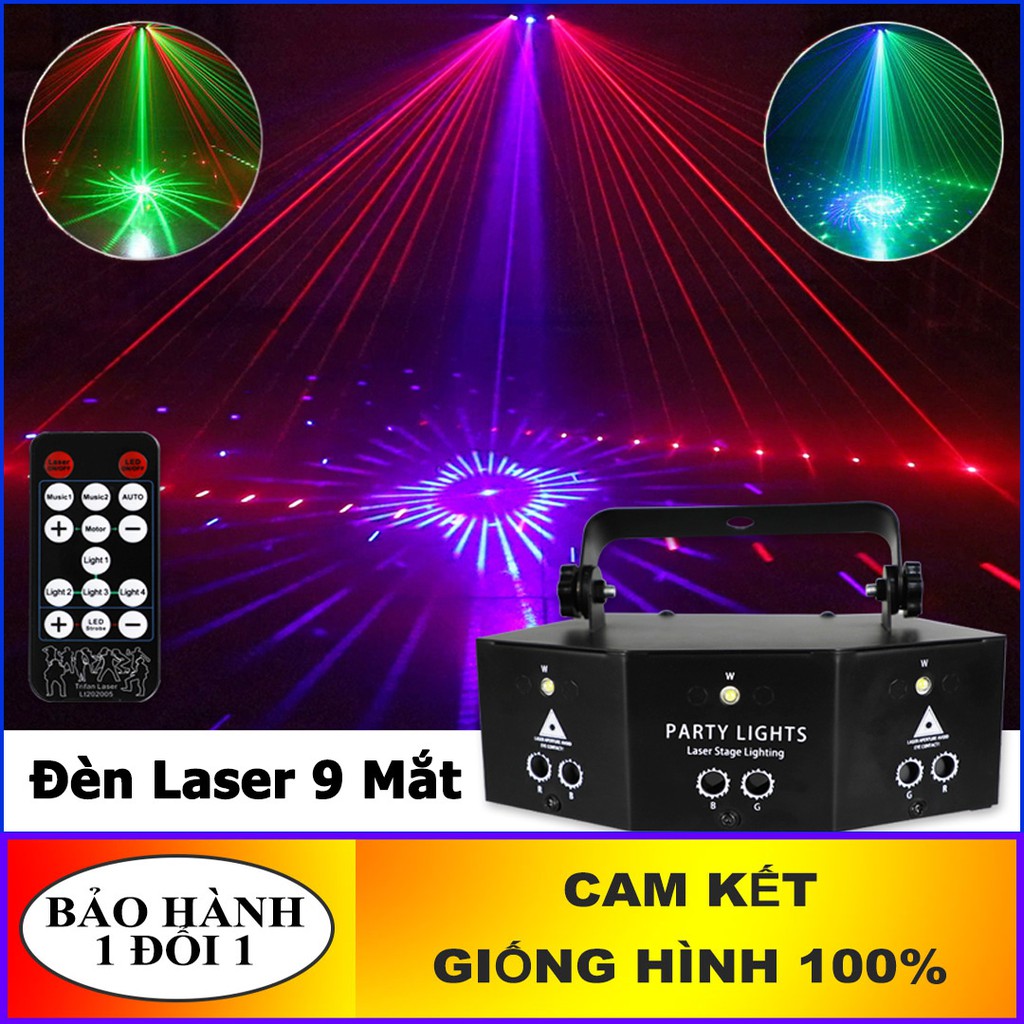 Đèn LASER vũ trường cảm biến Âm Thanh, Ánh sáng Laze có chế độ DMX - Hàng Cao Cấp