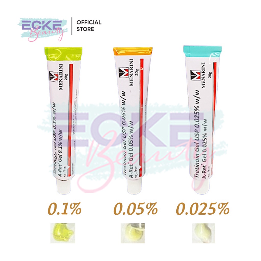 Tretinoin Aret gel 0.1% - 0.05% - 0.025% (20g) - tretinol giảm mụn, chống lão hóa (tre Ấn Độ chính hãng)