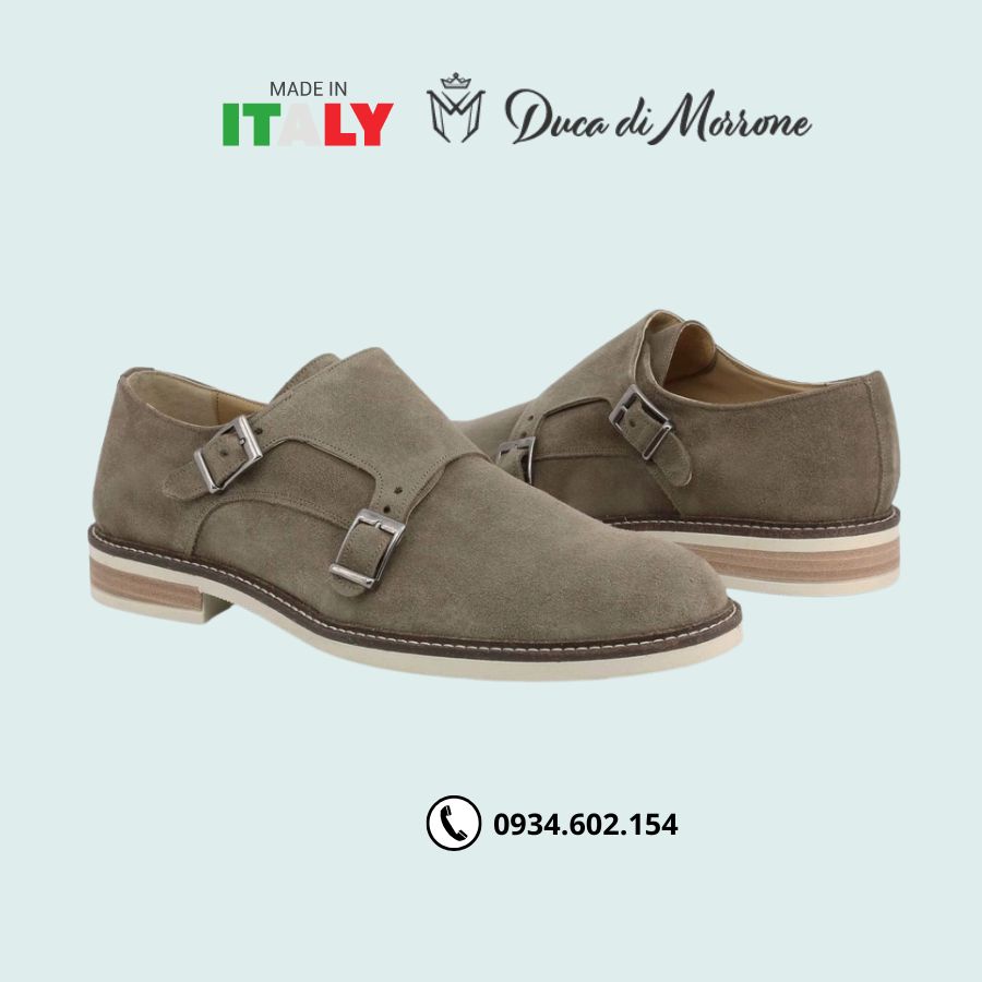 Giày Da Lộn Nam DUCA DI MORRONE Cao Cấp, Khử Mùi, Chống Trơn Trượt Nhập Khẩu Chính Hãng Italy – P091
