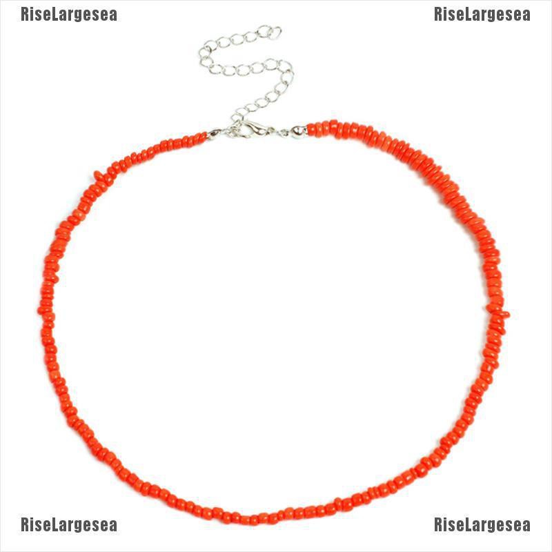 Vòng Cổ Choker Chuỗi Hạt Cầu Vồng Phong Cách Bohemian