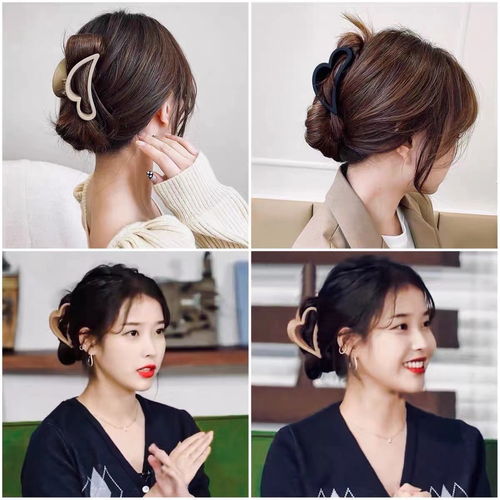 Kẹp Tóc Màu Nâu Bằng Nhựa Acrylic Phong Cách Hàn Quốc Dành Cho Nữ