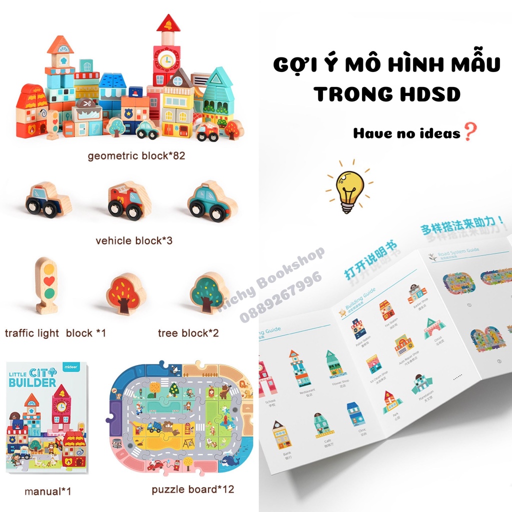 Đồ Chơi Gỗ Xếp Hình Sáng Tạo - Mideer City Blocks
