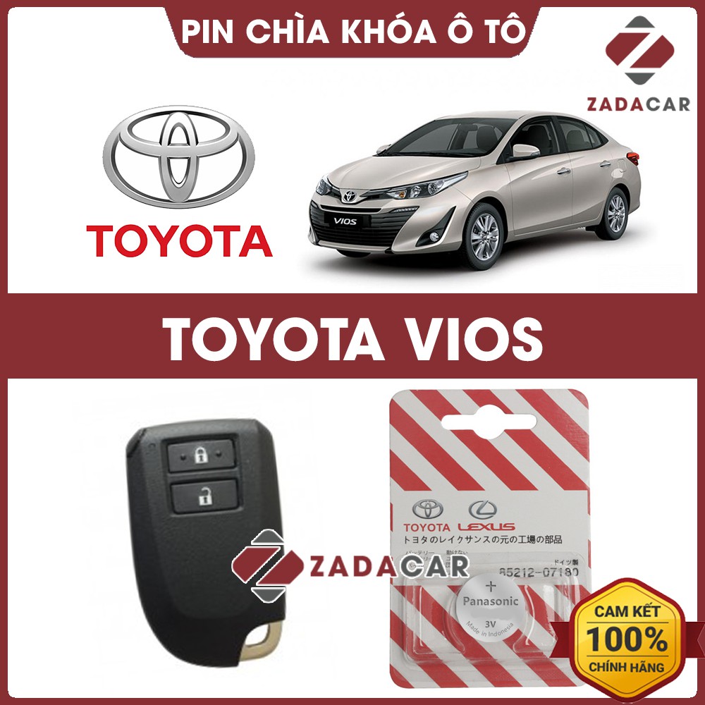 Pin chìa khóa ô tô Toyota Vios chính hãng Toyota sản xuất tại Indonesia 3V Panasonic