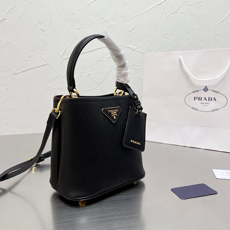 PSO0 PRADA  Galleria Collection Bucket Bag Saffiano Leather Women's Fashion Style Shoulder Bag2022