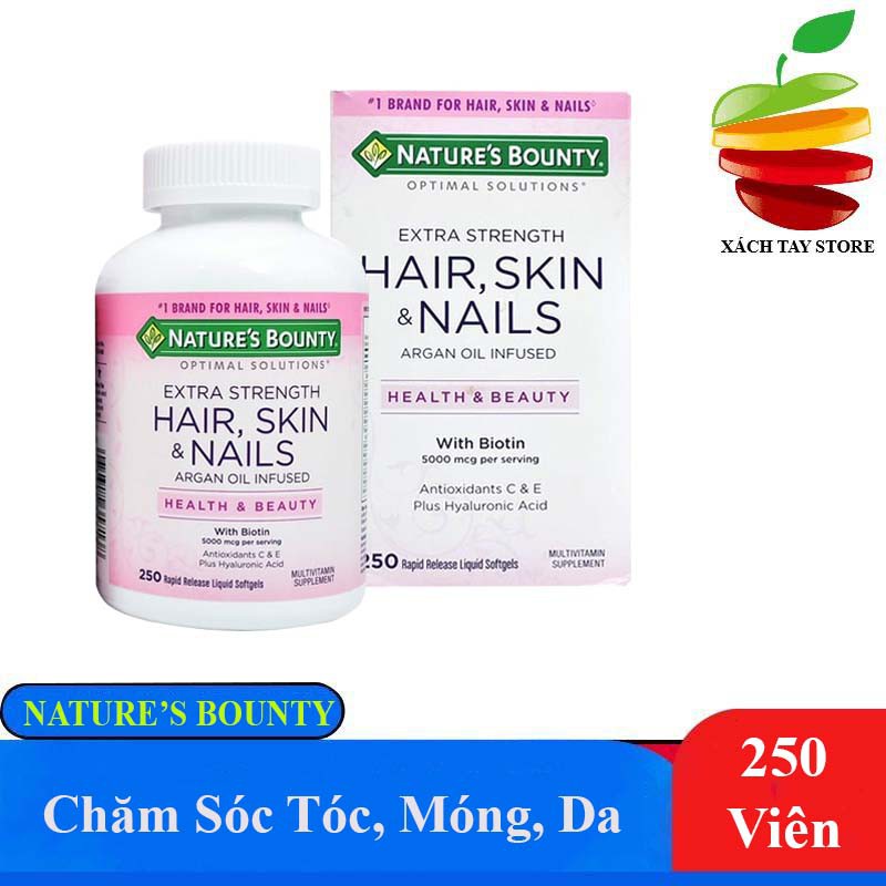 Viên Uống Đẹp Da, Tóc, Móng Nature's Bounty HAIR, SKIN & NAIL - 250 viên