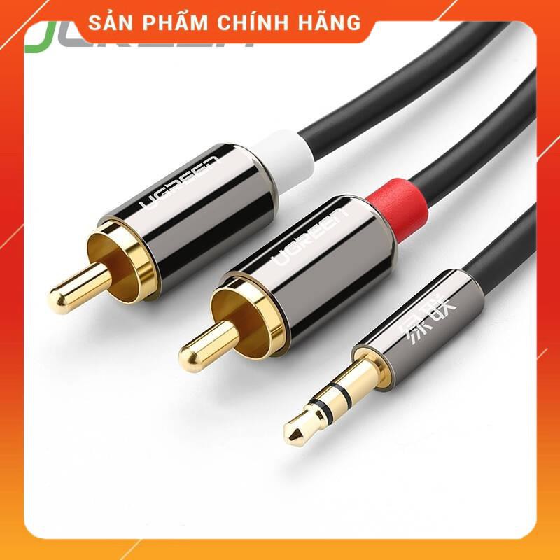 Dây Audio 3,5mm ra 2 đầu RCA Hoa sen UGREEN AV116 Hãng Phân Phối Chính Thức dailyphukien