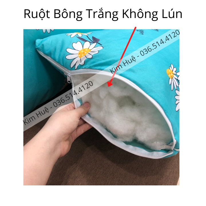 Ruột gối nằm, gối đầu ép hơi bông tinh khiết nhiều mẫu (Size 45cm x 65cm) - Đảm bảo không xẹp