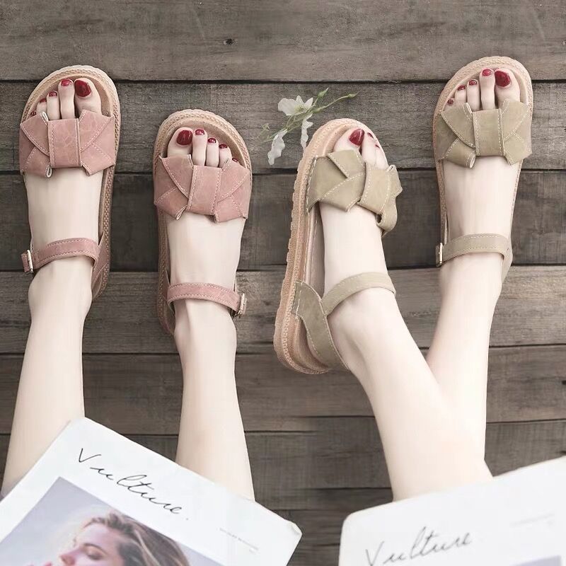 Giày Sandal Thời Trang Đế Bằng Xinh Xắn Cho Nữ