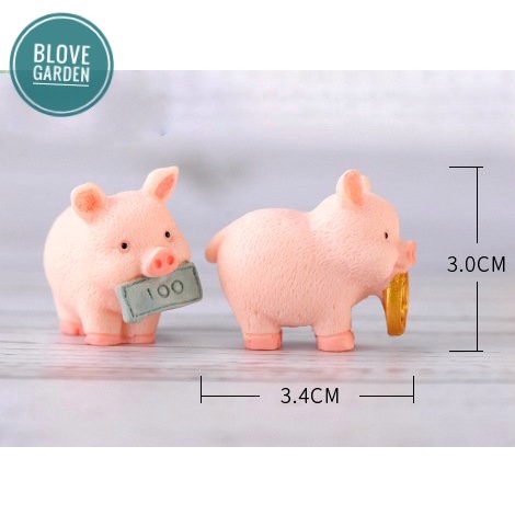 Lợn vàng phong thủy trang trí tiểu cảnh, nhà cửa, bánh kem, topper cake , heo vàng trang trí bánh