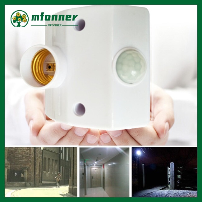 Giá Đỡ Bóng Đèn Cảm Biến Chuyển Động Hồng Ngoại E27 220V