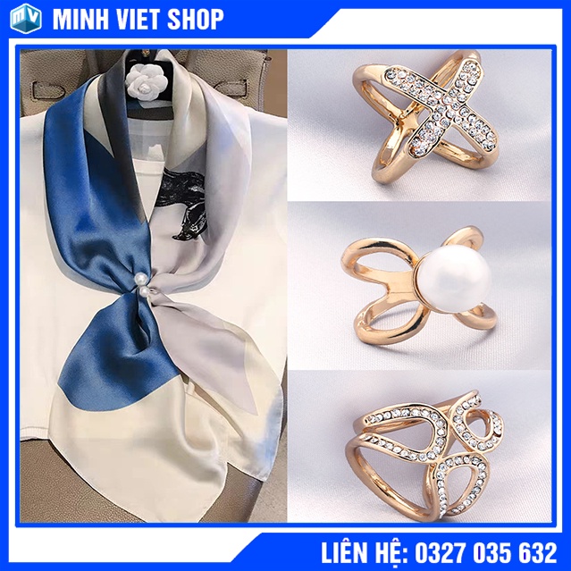 Khóa Gài Khăn/ Khuy Thắt Khăn Hợp Kim Cao Cấp Giúp Bạn Dễ Dàng Thắt Tạo Kiểu Cho Khăn Lụa