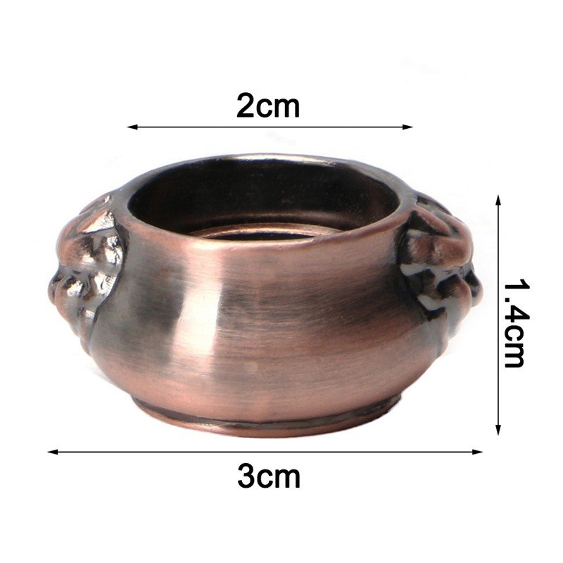 LIDU  Copper Mini Lion Ear Incense Coil Burner Censer Aromatherapy Pot Vintage