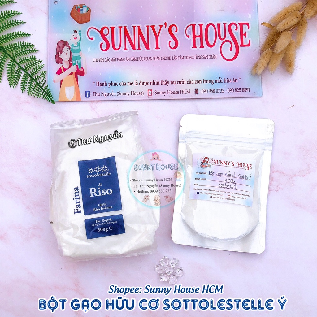 Bột Gạo Hữu Cơ Sottolestelle Ý 500g