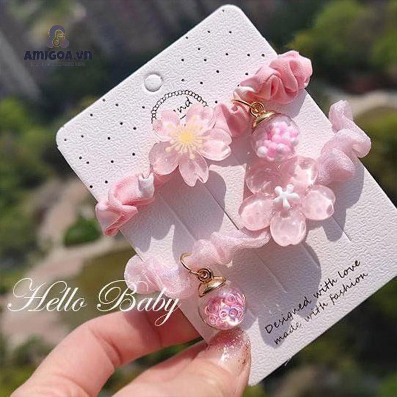 ✨✨Dây Buộc Tóc Cao Su Đính Hoa Nhỏ Xinh Xắn Thời Trang Mùa Hè Cho Bạn Gái