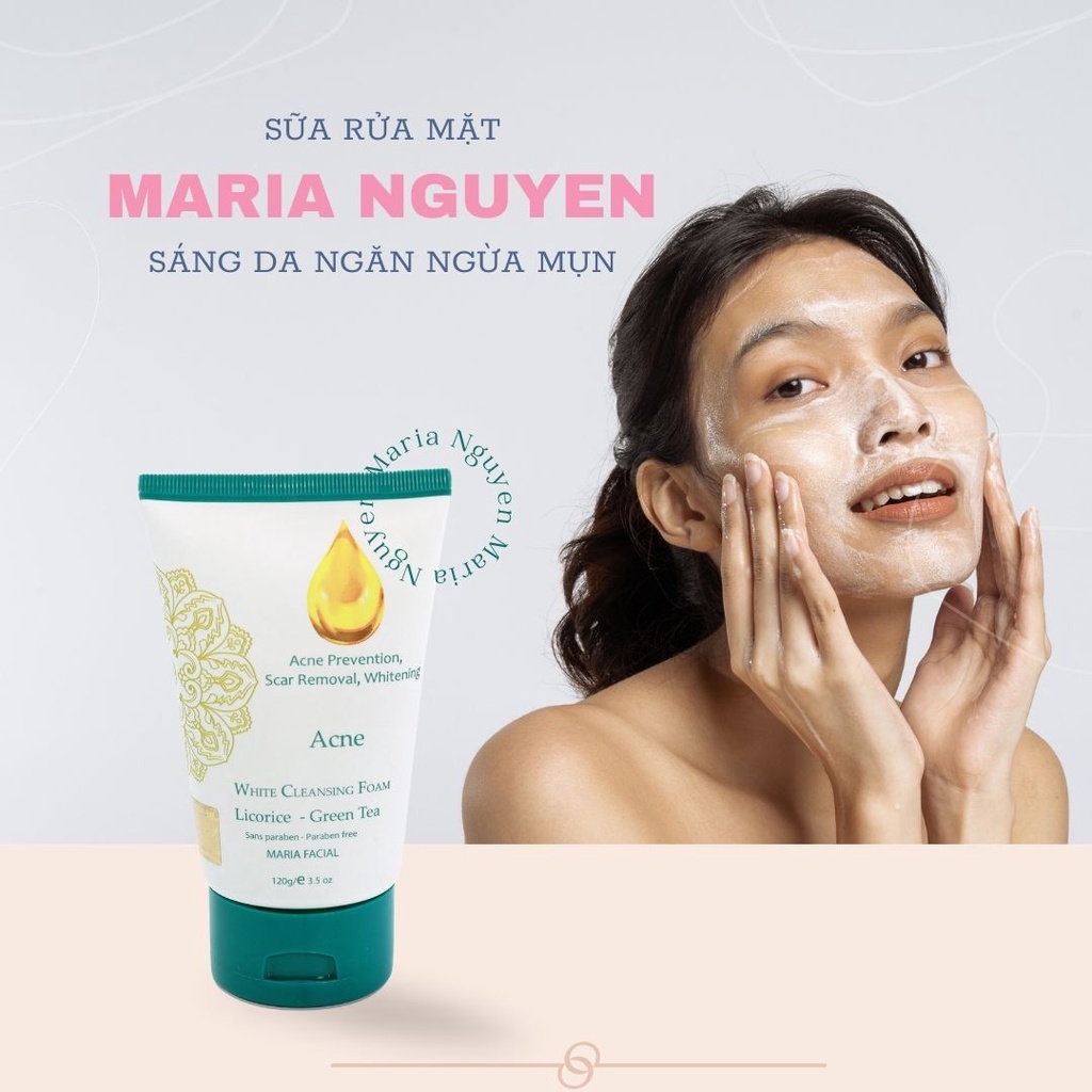 SỮA RỬA MẶT CAO CẤP SÁNG DA - NGĂN NGỪA MỤN MARIA NGUYỄN 120gram