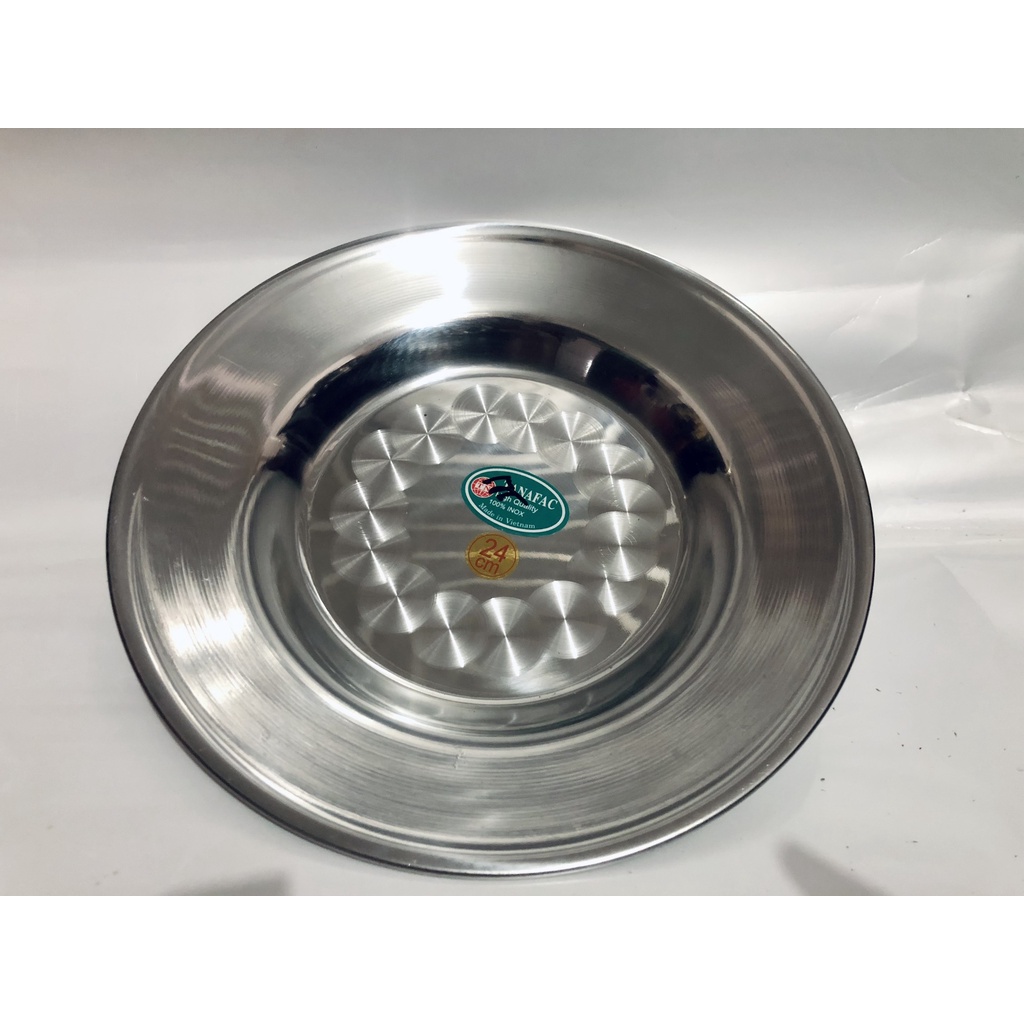 [Giá Sỉ] Dĩa Inox Tròn Đáy Cạn Tanafac