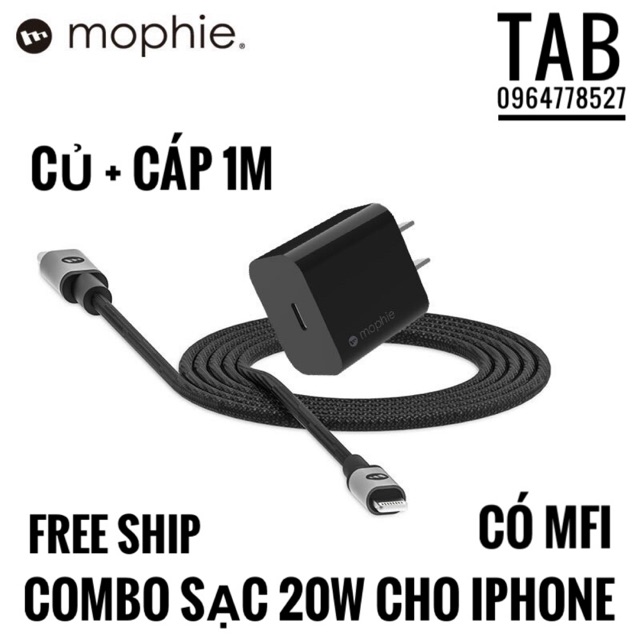 Bộ Sạc Nhanh 20w Cho IPhone Mophie Chính Hãng - Bảo Hành 12T