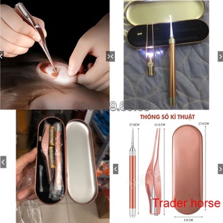 Đèn soi tai, bộ lấy ráy tai chuyên nghiệp có đèn an toàn kèm hộp đựng - hd356