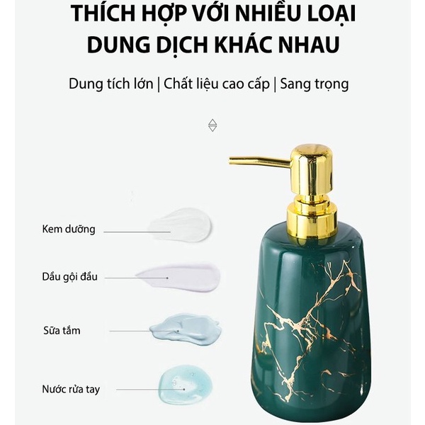 Bình Sứ Cao Đựng Dầu Gội Sữa Tắm Nước Rửa Tay, Đồ Nhà Tắm Cao Cấp