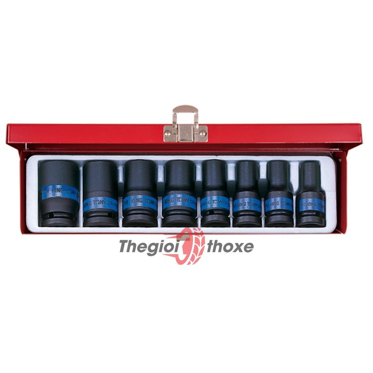 Bộ đầu tuýp Kingtony 1/2" lục giác 4413MP - 8 Chi tiết, 10 , 12 , 13 , 14 , 17 , 19 , 21 , 24mm. - B