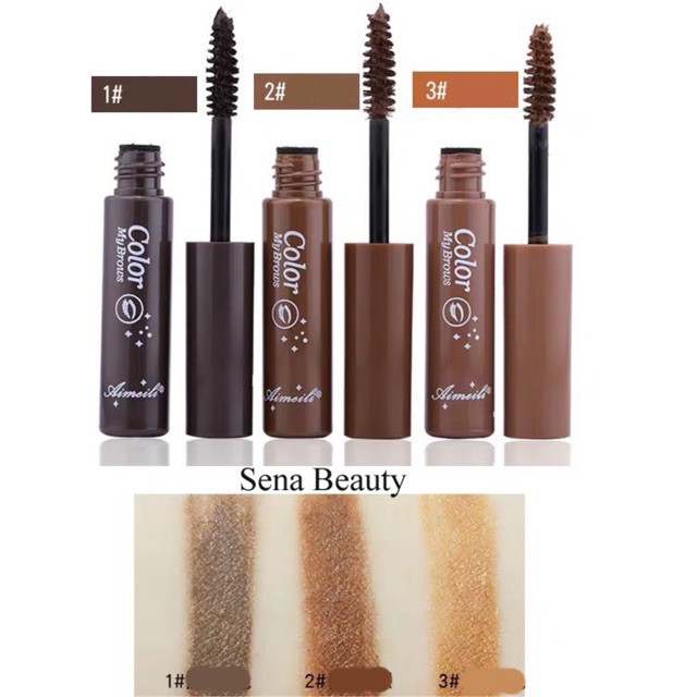 Mascara lông mày Aimeili 6in1 Natural Eyebrown Color My Browns hàng nội địa Trung (Nhungshika)